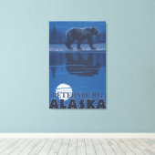 Beer in Moonlight - Petersburg, Alaska Canvas Afdruk (Insitu (Houten vloer))