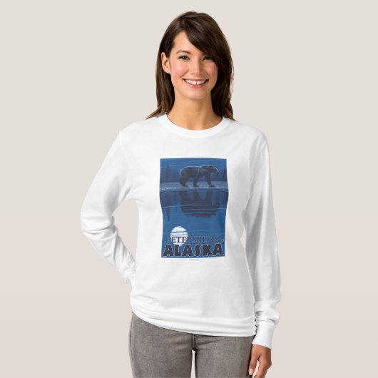 Beer in Moonlight - Petersburg, Alaska T-shirt (Voorkant volledig)