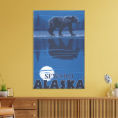 Beer in Moonlight - Seward, Alaska Canvas Afdruk (Insitu (Woonkamer))