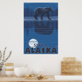 Beer in Moonlight - Sitka, Alaska Poster (Keuken)
