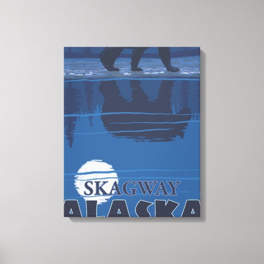Beer in Moonlight - Skagway, Alaska Canvas Afdruk (Voorkant)
