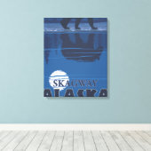 Beer in Moonlight - Skagway, Alaska Canvas Afdruk (Insitu (Houten vloer))
