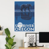 Beer in Moonlight - Sun River, Oregon Poster (Thuiskantoor)