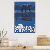 Beer in Moonlight - Sun River, Oregon Poster (Keuken)