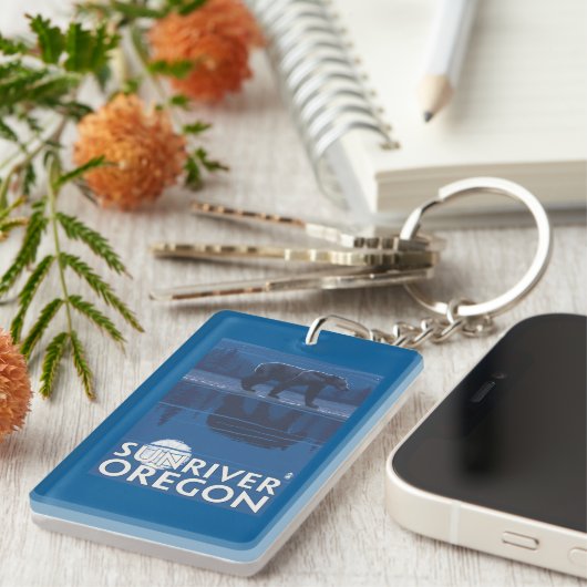 Beer in Moonlight - Sun River, Oregon Sleutelhanger (Voorkant Rechts)