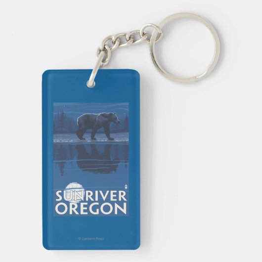 Beer in Moonlight - Sun River, Oregon Sleutelhanger (achterkant)