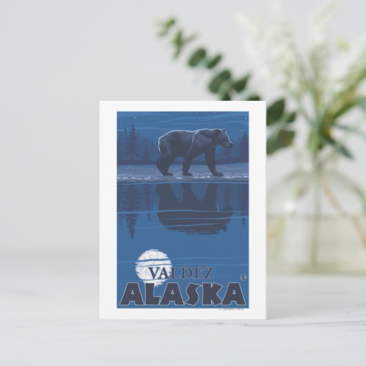 Beer in Moonlight - Valdez, Alaska Briefkaart (Staand voorkant)