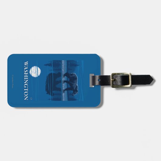 Beer in Moonlight - Washington Bagagelabel (Voorkant horizontaal)