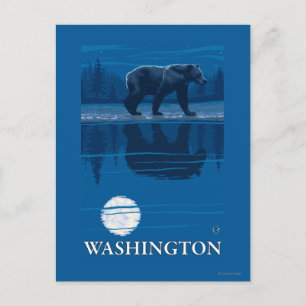 Beer in Moonlight - Washington Briefkaart