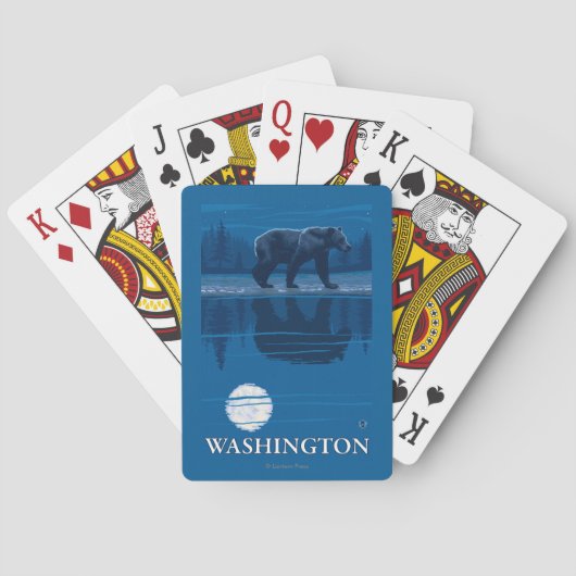 Beer in Moonlight - Washington Pokerkaarten (Achterkant)