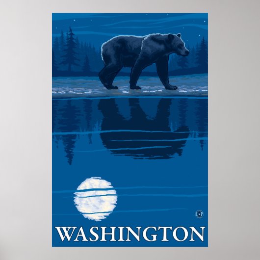 Beer in Moonlight - Washington Poster (Voorkant)