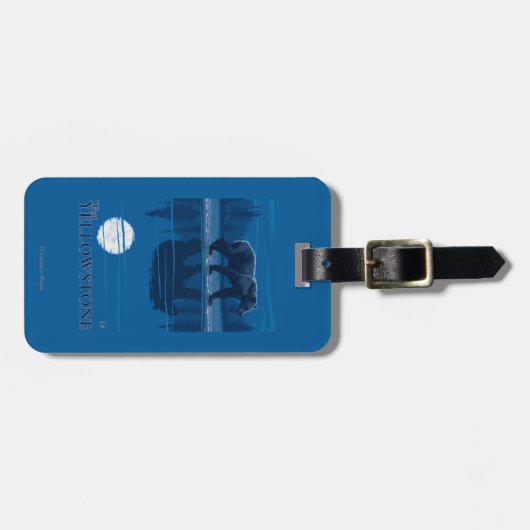 Beer in Moonlight - West Yellowstone, Montana Bagagelabel (Voorkant horizontaal)