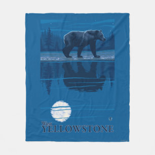 Beer in Moonlight - West Yellowstone, Montana Fleece Deken