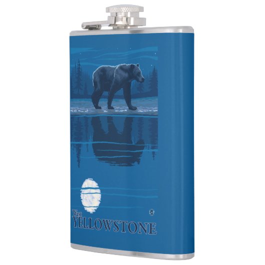 Beer in Moonlight - West Yellowstone, Montana Heupfles (Links)