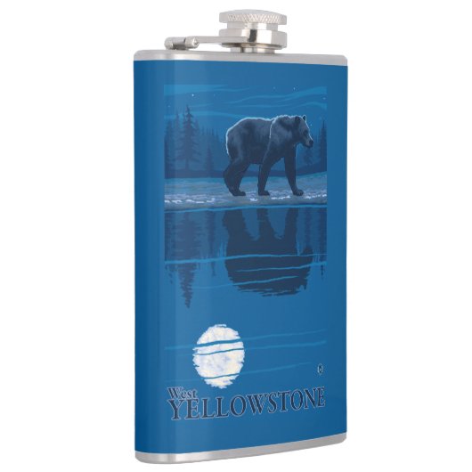 Beer in Moonlight - West Yellowstone, Montana Heupfles (Rechts)