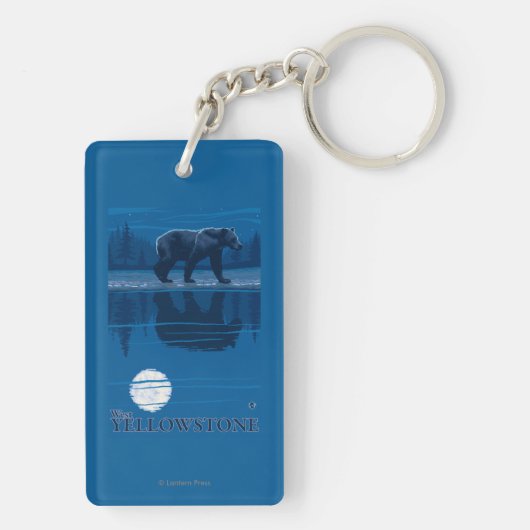 Beer in Moonlight - West Yellowstone, Montana Sleutelhanger (achterkant)
