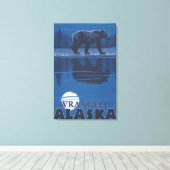 Beer in Moonlight - Wrangell, Alaska Canvas Afdruk (Insitu (Houten vloer))