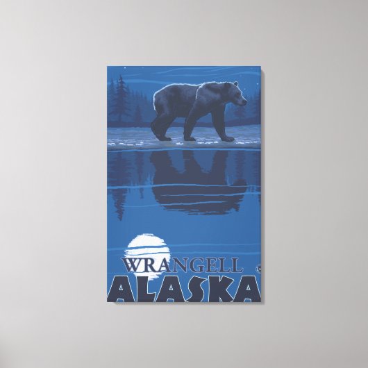 Beer in Moonlight - Wrangell, Alaska Canvas Afdruk (Voorkant)