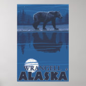 Beer in Moonlight - Wrangell, Alaska Poster (Voorkant)
