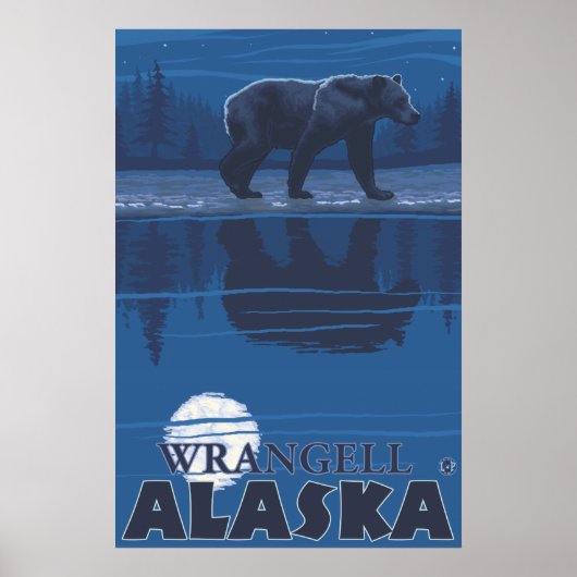 Beer in Moonlight - Wrangell, Alaska Poster (Voorkant)