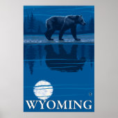 Beer in Moonlight - Wyoming Poster (Voorkant)