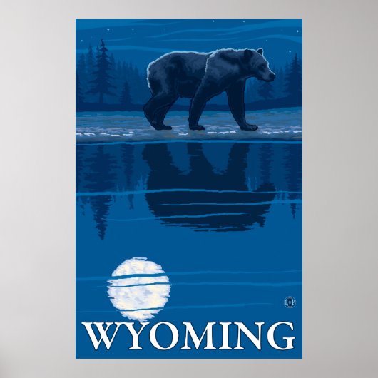 Beer in Moonlight - Wyoming Poster (Voorkant)