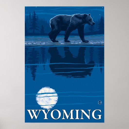 Beer in Moonlight - Wyoming Poster (Voorkant)