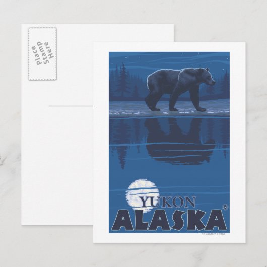 Beer in Moonlight - Yukon, Alaska Briefkaart (Voorkant / Achterkant)