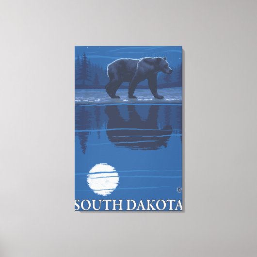 Beer in MoonlightSouth Dakota Canvas Afdruk (Voorkant)