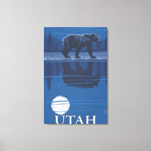 Beer in MoonlightUtah Canvas Afdruk