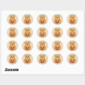 Beer in pompoen zoete Beren Happy Halloween Classi Ronde Sticker (Vel)