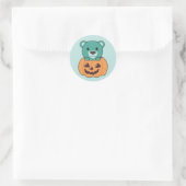 Beer in pompoen zoete Beren Happy Halloween Classi Ronde Sticker (Tas)
