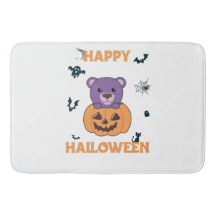 Beer in pompoenen Beren Happy Halloween Badmat