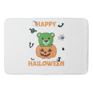 Beer in pompoenen Beren Happy Halloween Badmat
