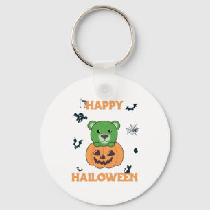 Beer in pompoenen Beren Happy Halloween Sleutelhanger