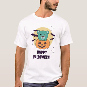 Beer in pompoenen Beren Happy Halloween T-shirt