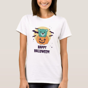 Beer in pompoenen Beren Happy Halloween T-shirt