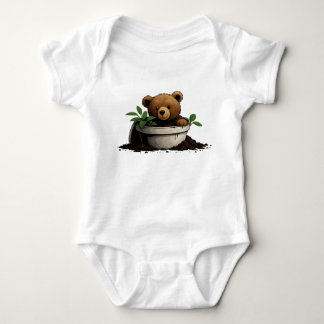 Beer in Potted Plant Illustration Romper