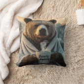 Beer in Robe Holding Coffee Mok Kussen (Deken)