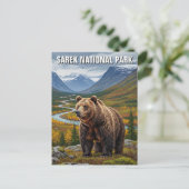 Beer in Sarek National Park Zweden Reizen Briefkaart (Staand voorkant)