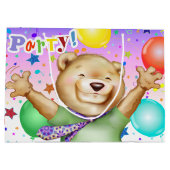 Beer in Stropdas Cute Animal Party Groot Cadeauzakje (Achterkant)