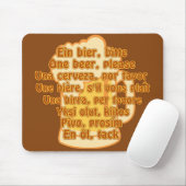 BEER in talen aangepaste mousepad Muismat (Met muis)