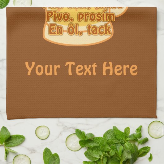 BEER in talen keukenhanddoek (Gevouwen)