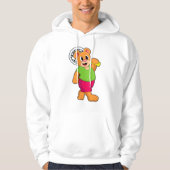 Beer in Tennis met Tennis racket Hoodie (Voorkant)