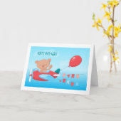 Beer in vliegtuig met ballonvaarding kaart (Gele Bloem)