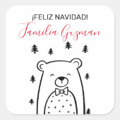 Beer in Vorst, Kerstmis Vierkante Sticker (Voorkant)