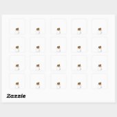 Beer in zak vierkante sticker (Vel)
