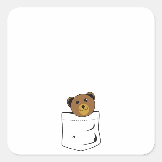 Beer in zak vierkante sticker (Voorkant)