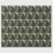 Beer in zomerse Bossen met wilde bloemen Cadeaupapier (Vlak)