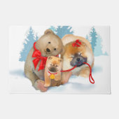 BEER-ING GIFTS Teddybeer en Chow doormat 2 maten Deurmat (Voorkant)